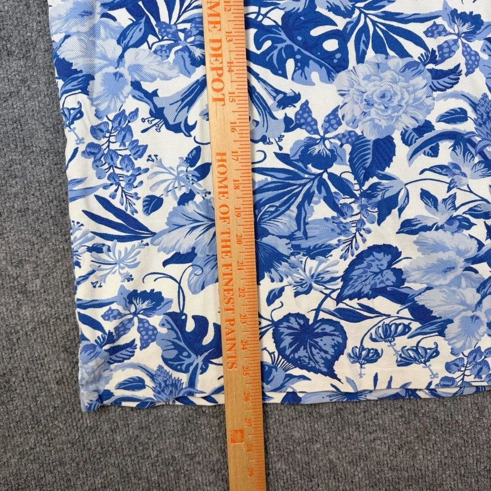 Polo Ralph Lauren Shirt Mens M Blue White Floral Contrast Collar Hawaiian Pony